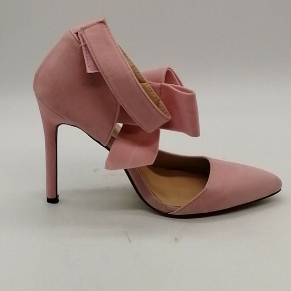 MM July Womens Cut Out High Heel Hook Loop Ankle Strap Stiletto Pink EUR 38 - Picture 2 of 10